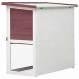 Outdoor Rabbit Hutch 1 Door Brown Wood - Top-Down View