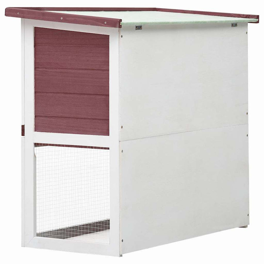 Outdoor Rabbit Hutch 1 Door Brown Wood