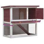 Outdoor Rabbit Hutch 1 Door Brown Wood