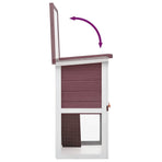 Outdoor Rabbit Hutch 1 Door Brown Wood