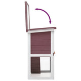 Outdoor Rabbit Hutch 1 Door Brown Wood - Rear View