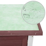 Outdoor Rabbit Hutch 1 Door Brown Wood - Close-Up Angle