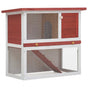 Outdoor Rabbit Hutch 1 Door Red Wood