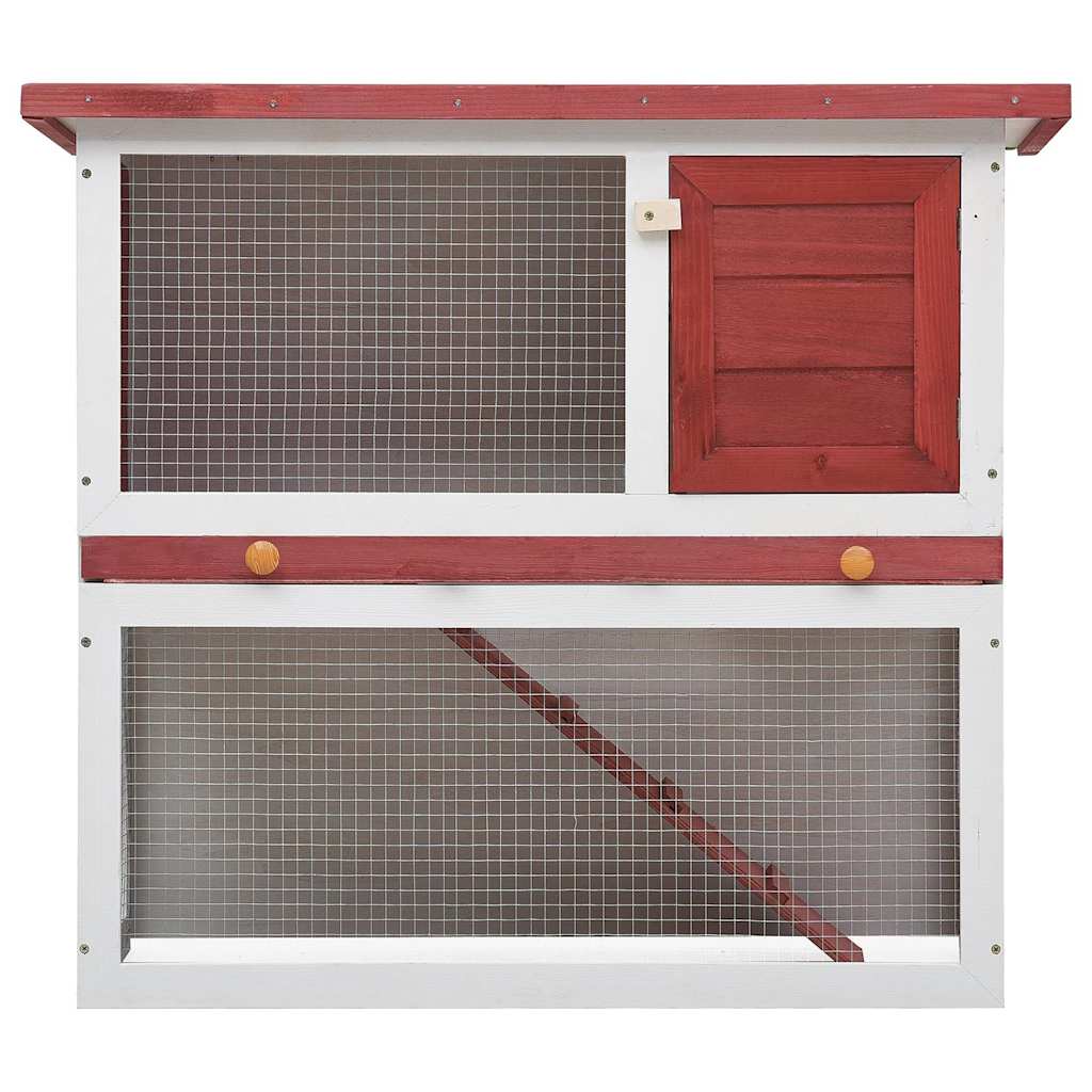 Outdoor Rabbit Hutch 1 Door Red Wood