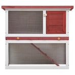 Outdoor Rabbit Hutch 1 Door Red Wood