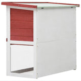 Outdoor Rabbit Hutch 1 Door Red Wood - Top-Down View