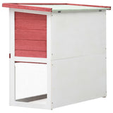 Outdoor Rabbit Hutch 1 Door Red Wood - 45-Degree Angle