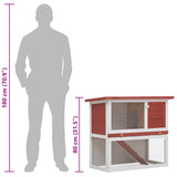 Outdoor Rabbit Hutch 1 Door Red Wood
