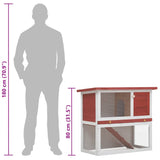 Outdoor Rabbit Hutch 1 Door Red Wood - Extra Image