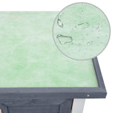 Outdoor Rabbit Hutch 4 Doors Grey Wood - Close-Up Angle