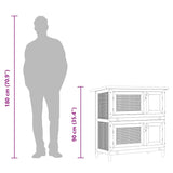 Outdoor Rabbit Hutch 4 Doors Grey Wood - Extra Image