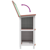 Outdoor Rabbit Hutch 4 Doors Brown Wood - 45-Degree Angle