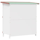 Outdoor Rabbit Hutch 4 Doors Brown Wood - Rear View