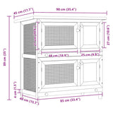 Outdoor Rabbit Hutch 4 Doors Brown Wood