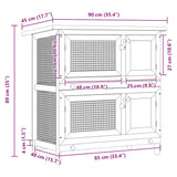 Outdoor Rabbit Hutch 4 Doors Brown Wood
