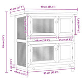 Outdoor Rabbit Hutch 4 Doors Brown Wood - Extra Image