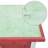 Outdoor Rabbit Hutch 4 Doors Red Wood - Close-Up Angle