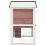 Outdoor Rabbit Hutch 3 Doors Brown Wood - Top-Down View
