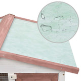 Outdoor Rabbit Hutch 3 Doors Brown Wood - Rear View