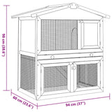 Outdoor Rabbit Hutch 3 Doors Brown Wood - Close-Up Angle
