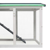 Outdoor Large Rabbit Hutch Grey and White 145x45x84 cm Wood