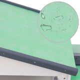 Outdoor Large Rabbit Hutch Grey and White 145x45x84 cm Wood - Rear View