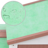 Outdoor Large Rabbit Hutch Brown and White 145x45x84 cm Wood - Rear View