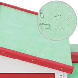 Outdoor Large Rabbit Hutch Red and White 145x45x84 cm Wood - Rear View