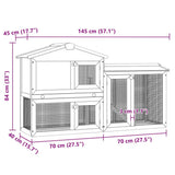 Outdoor Large Rabbit Hutch Red and White 145x45x84 cm Wood