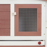 Outdoor Large Rabbit Hutch Brown and White 201x45x85 cm Wood
