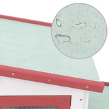 Outdoor Large Rabbit Hutch Red and White 201x45x85 cm Wood - Close-Up Angle