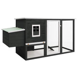Outdoor Chicken Cage Hen House with 1 Egg Cage Grey Wood