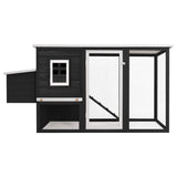 Outdoor Chicken Cage Hen House with 1 Egg Cage Grey Wood