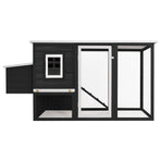 Outdoor Chicken Cage Hen House with 1 Egg Cage Grey Wood