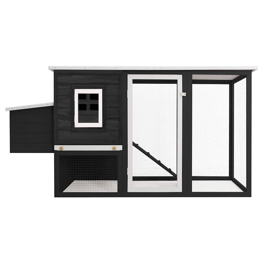Outdoor Chicken Cage Hen House with 1 Egg Cage Grey Wood