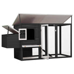 Outdoor Chicken Cage Hen House with 1 Egg Cage Grey Wood