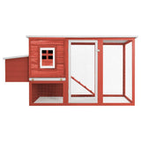Outdoor Chicken Cage Hen House with 1 Egg Cage Red Wood - Front View