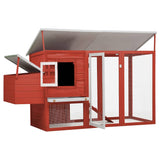 Outdoor Chicken Cage Hen House with 1 Egg Cage Red Wood