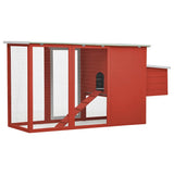 Outdoor Chicken Cage Hen House with 1 Egg Cage Red Wood