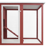 Outdoor Chicken Cage Hen House with 1 Egg Cage Red Wood - 45-Degree Angle