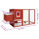 Outdoor Chicken Cage Hen House with 1 Egg Cage Red Wood - Extra Image