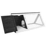 Animal Rabbit Cage Grey Wood - Side View