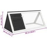 Animal Rabbit Cage Grey Wood - 45-Degree Angle