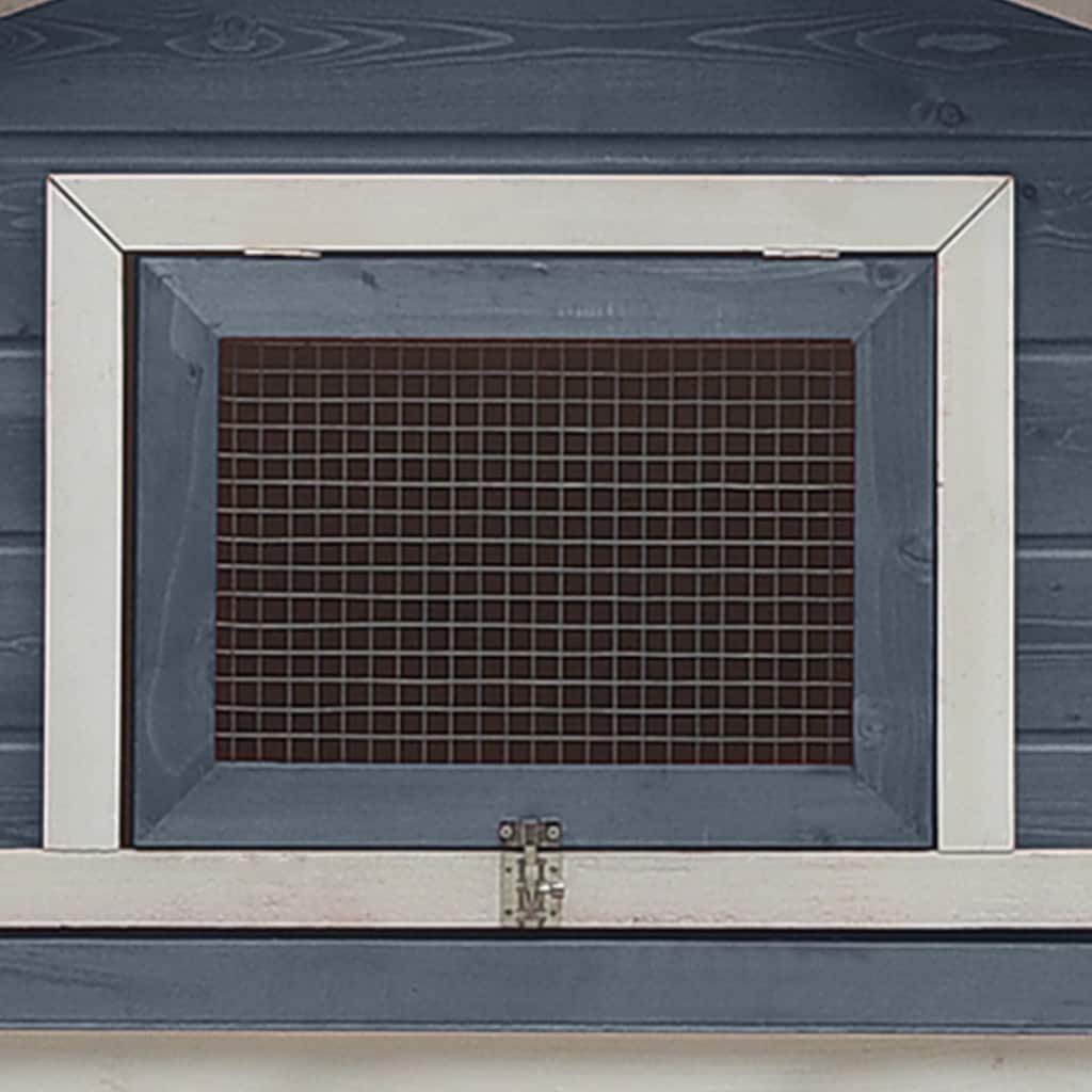 Rabbit Hutch Grey 310x70x87 cm Solid Pine & Fir Wood
