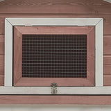 Rabbit Hutch Mocha 310x70x87 cm Solid Pine & Fir Wood - Close-Up Angle