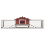 Rabbit Hutch Red 310x70x87 cm Solid Pine & Fir Wood