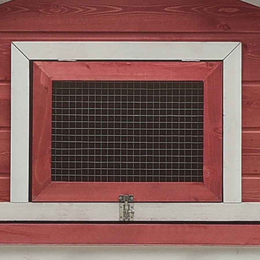Rabbit Hutch Red 310x70x87 cm Solid Pine & Fir Wood