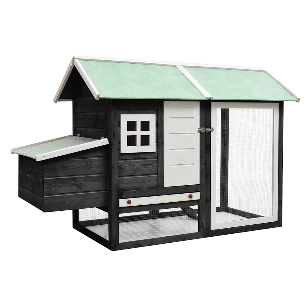 Chicken Cage Grey 170x81x110 cm Solid Pine & Fir Wood