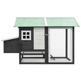 Chicken Cage Grey 170x81x110 cm Solid Pine & Fir Wood - Front View