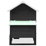 Chicken Cage Grey 170x81x110 cm Solid Pine & Fir Wood - Side View